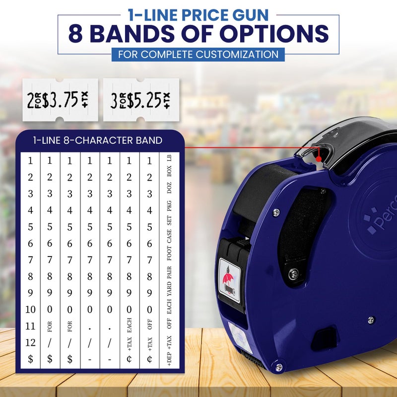Perco Lite 1 Line Price Gun with Price-Marking Labels Kit â€” Includes 5,000 Blank White Labels, 1 Gun Clip, 2 Ink Rollers â€” 1 Ink Roll & Labels Preloaded â€” Ideal for Retail Pricing, Inventory, and More - Image 3